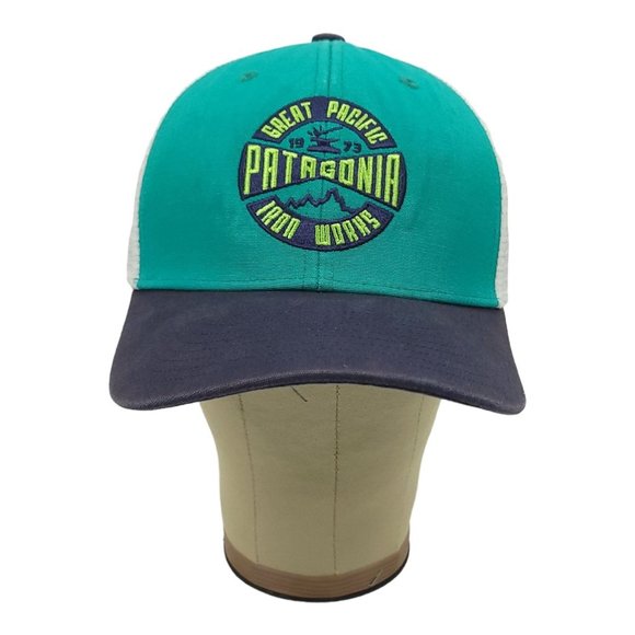 Patagonia Great Pacific Iron Works Mesh Snapback Cap Trucker Baseball Hat - Picture 7 of 11
